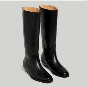 New without tags, Black leather, Madewell The Antoine Tall Boot.